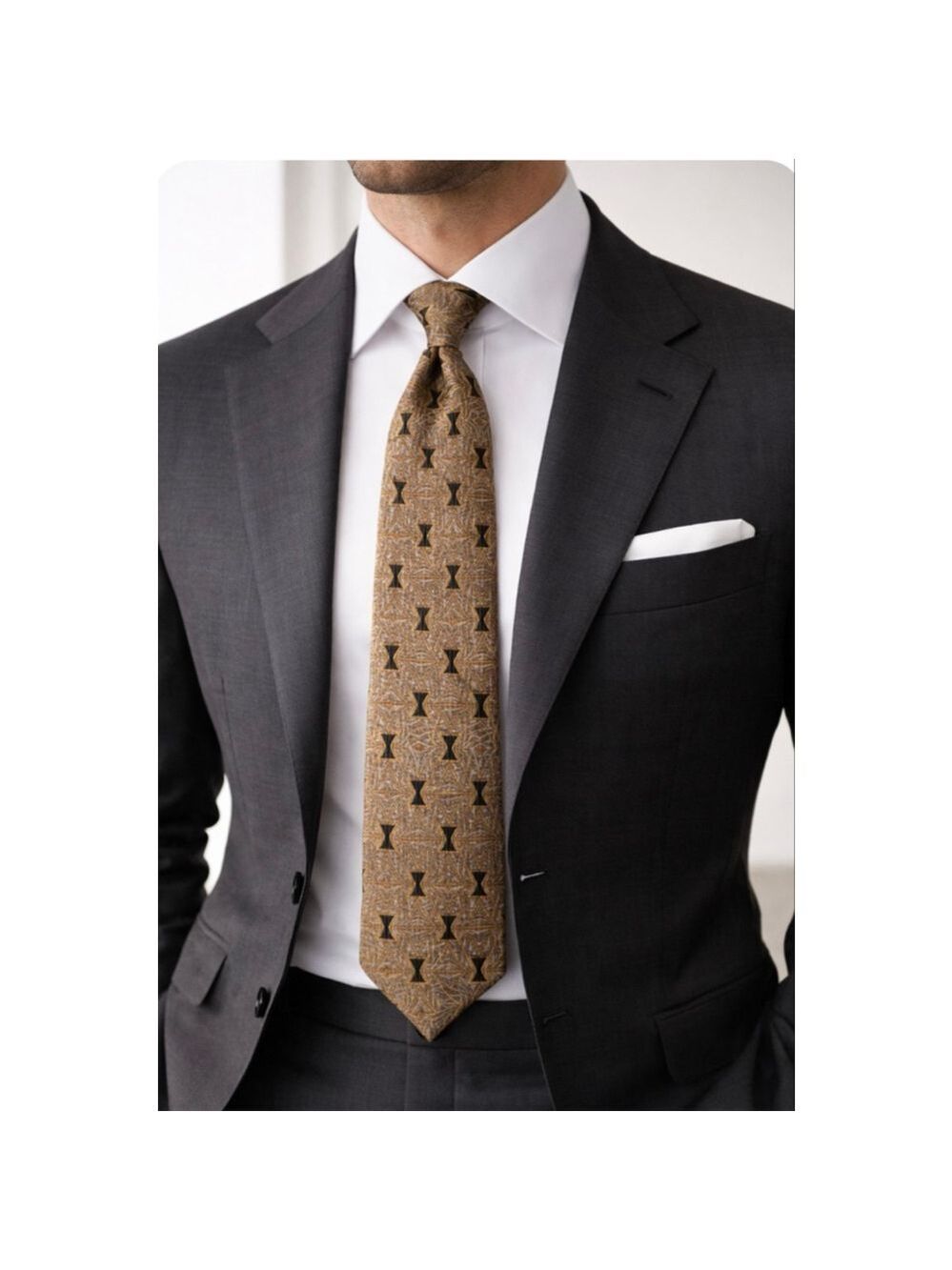 Men's Graham & Lockwood Brown & Black Patterned Tie
